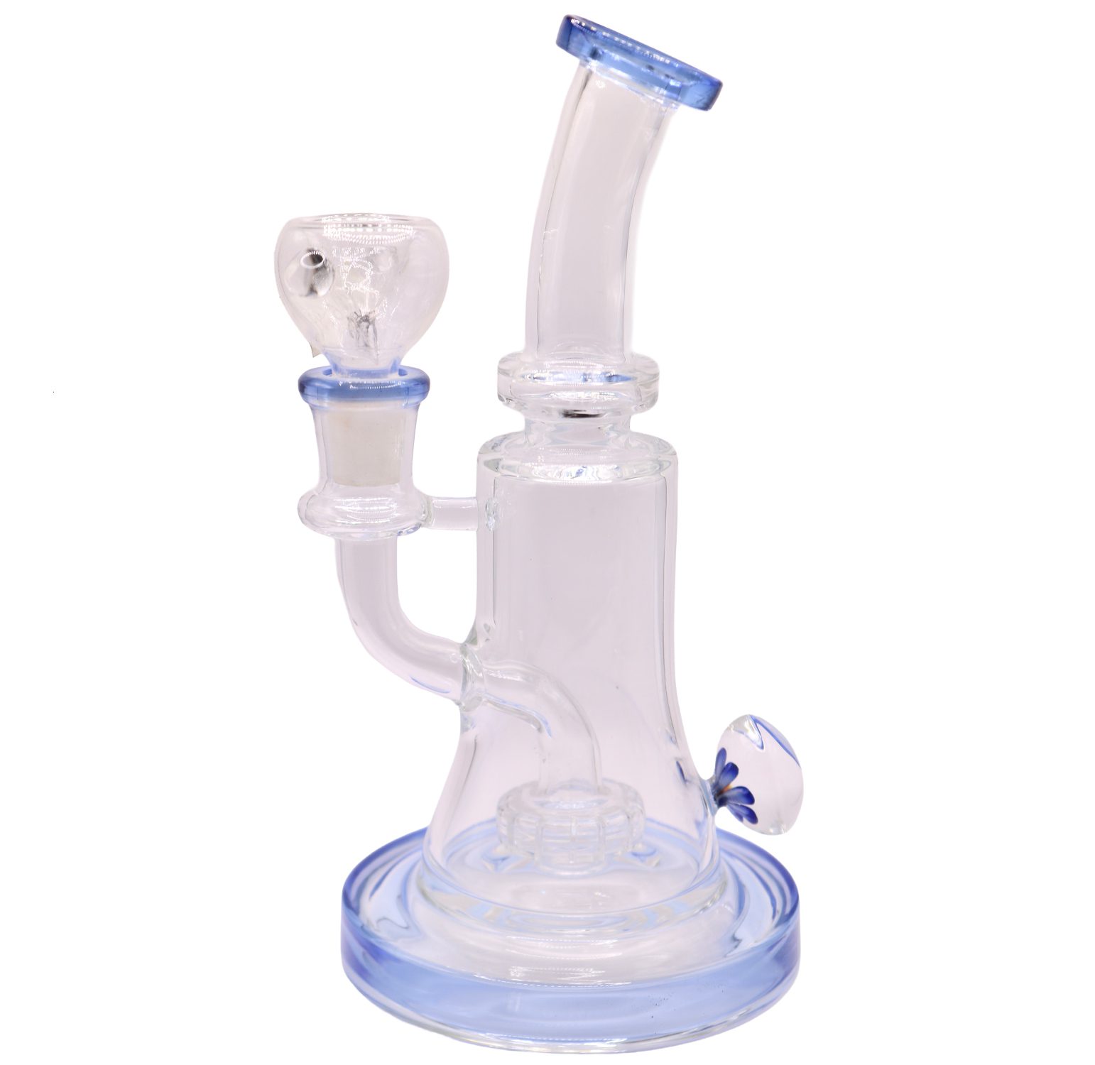 Blue-Clear-Small-Bong-(white)