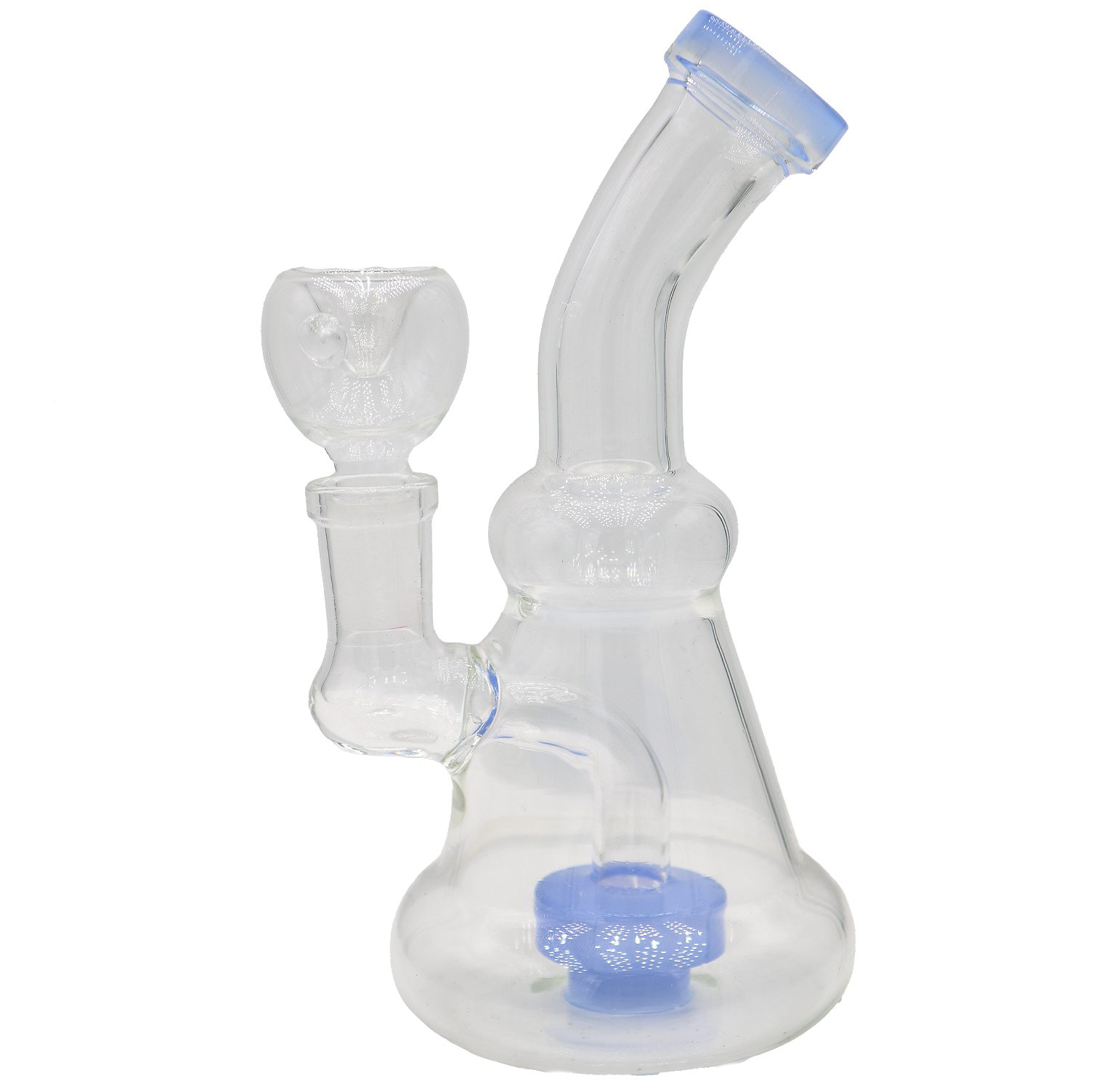 Light-Blue-Clear-Bong-(White)
